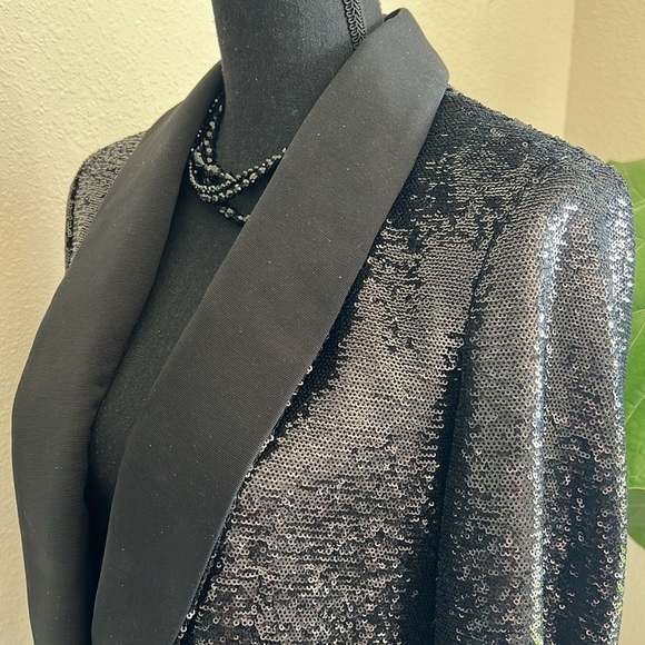 Ralph Lauren Women’s Sequin Single Breast Lined Heavy Blazer Jacket Size 6 - Picture 9 of 16